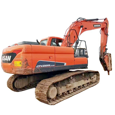 22000 KG Machine Weight Doosan DX225 Excavator with Hammer in Good Condition from Korea