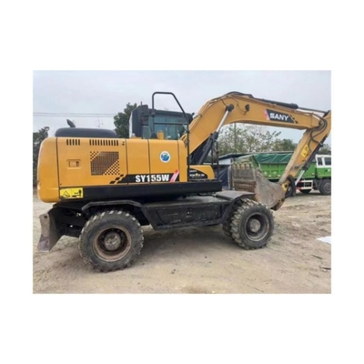 Used Sany SY155W Wheel Excavator with 0.6m3 Bucket Capacity and 3600 Working Hours